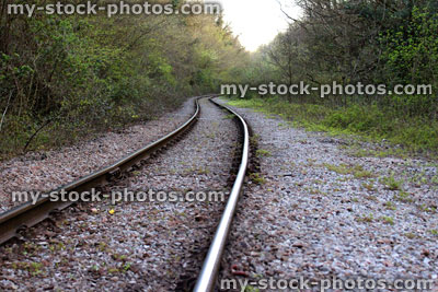 Stock image of old railroad / railway track still used by trains