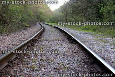 Stock image of old railroad / railway track still used by trains