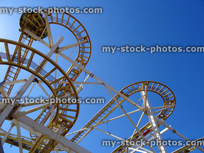 Stock image of Crazy Mouse roller coaster track with tight curves
