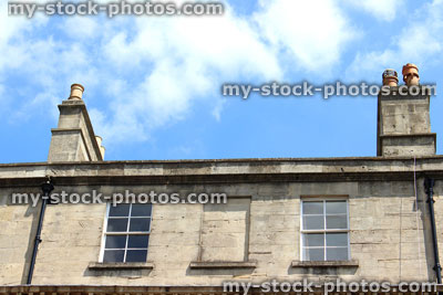 Stock image of Georgian town house, with bricked up window, Bathstone