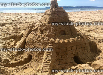 Stock image of sandcastle on a beach