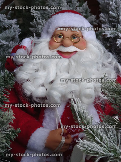 Stock image of large Santa Claus / Father Christmas toy figure, smiling