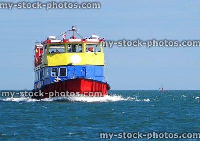 Stock image of Exmouth passenger ferry sailing the sea, Devon, England