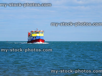 Stock image of summertime passenger ferry sea cruise, Exmouth, Devon, England