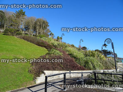 Stock image of public gardens in seaside town of Lyme Regis