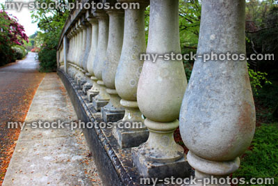 Stock image of 'Leicester' cast stone balustrading on bridge (close up)
