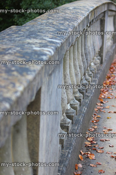 Stock image of 'Leicester' cast stone balustrading on ornamental bridge (close up)