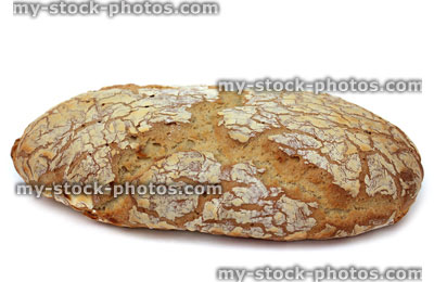 Stock image of homemade tiger bread, freshly baked loaf, white bread