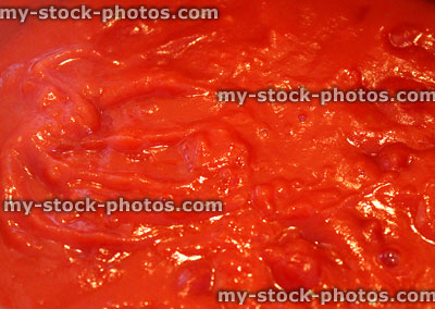 Stock image of homemade tomato sauce for pasta, ragu sauce cooking