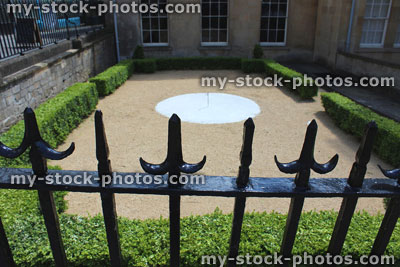 Stock image of an ornate knot garden with clipped buxus hedging
